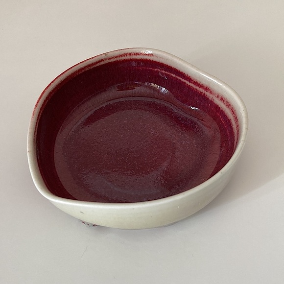 Heart shaped Studio Pottery Signed Trinket Dish Decorative Bowl Valentine Love - Picture 4 of 11